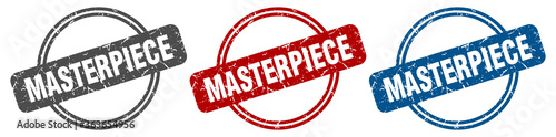 masterpiece stamp. masterpiece sign. masterpiece label set