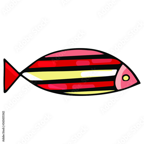 Beautiful colorful fish. Vector image illustrator.