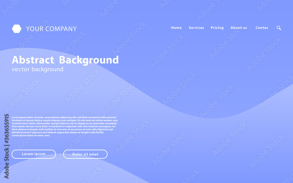 Fototapeta premium modern abstract landing page background. wavy gradient background template,vector illustration.