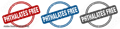 phthalates free stamp. phthalates free sign. phthalates free label set