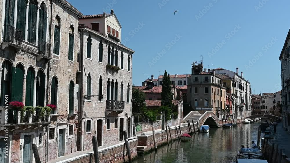 Venice, Italy - Historic buildings between the canals of the lagoon city Venice, Italy - Historic buildings between the canals of the lagoon city