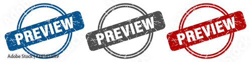 preview stamp. preview sign. preview label set