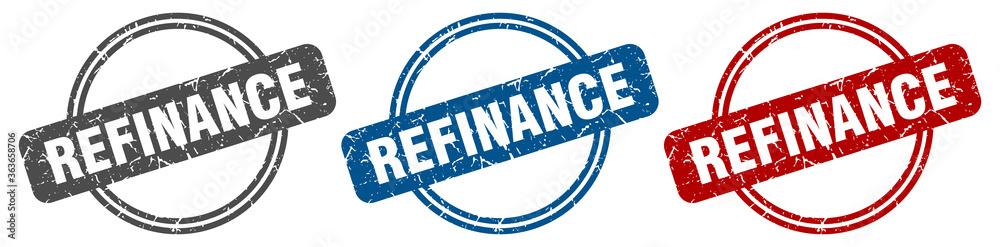 refinance stamp. refinance sign. refinance label set - obrazy, fototapety, plakaty 