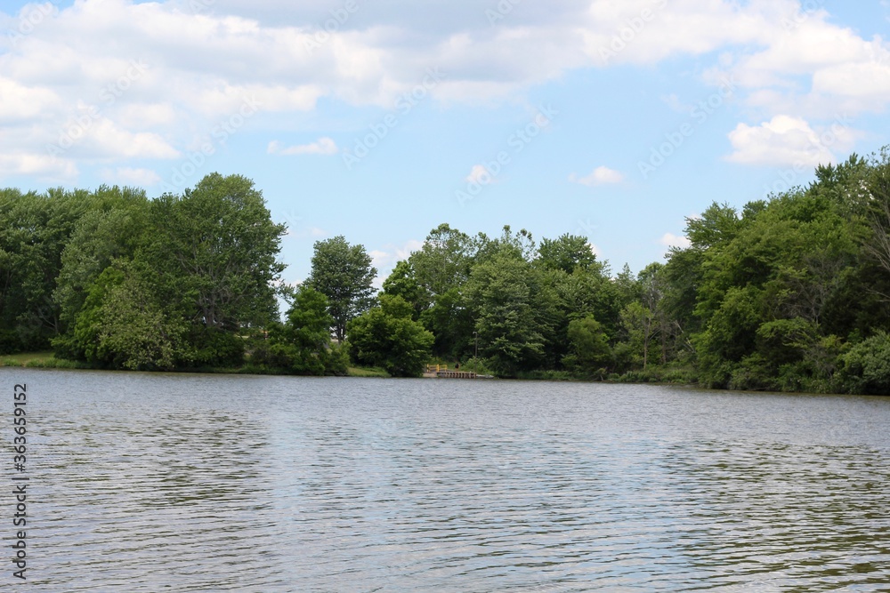 The lake and the beautiful landscape in the country.