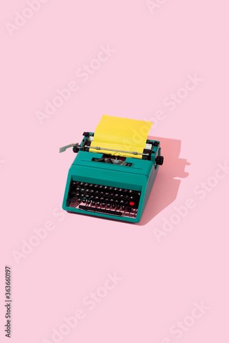 blue typewriter
