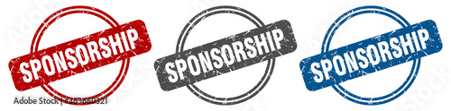 sponsorship stamp. sponsorship sign. sponsorship label set