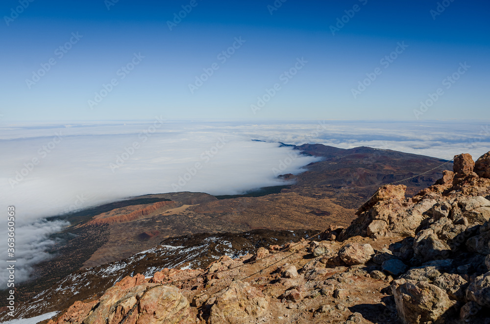 Sea of clouds in El Teide National Park, Tenerife. Canary Islands. Spain.