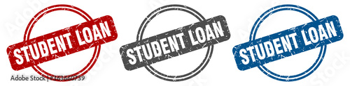 student loan stamp. student loan sign. student loan label set