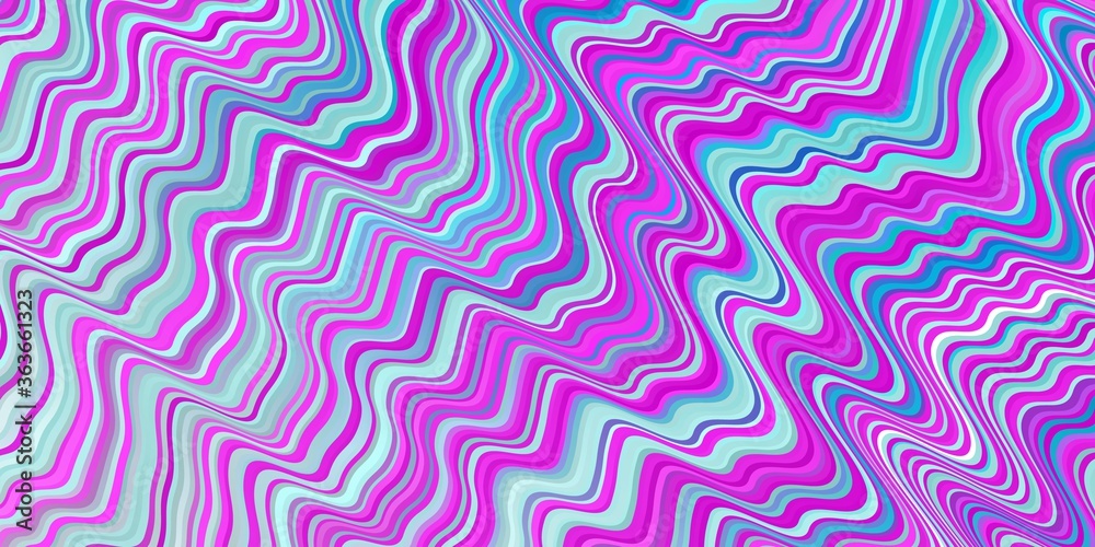 Dark Pink, Blue vector pattern with wry lines. Bright sample with colorful bent lines, shapes. Best design for your ad, poster, banner.