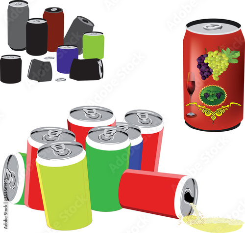 aluminum cans of various shapes
