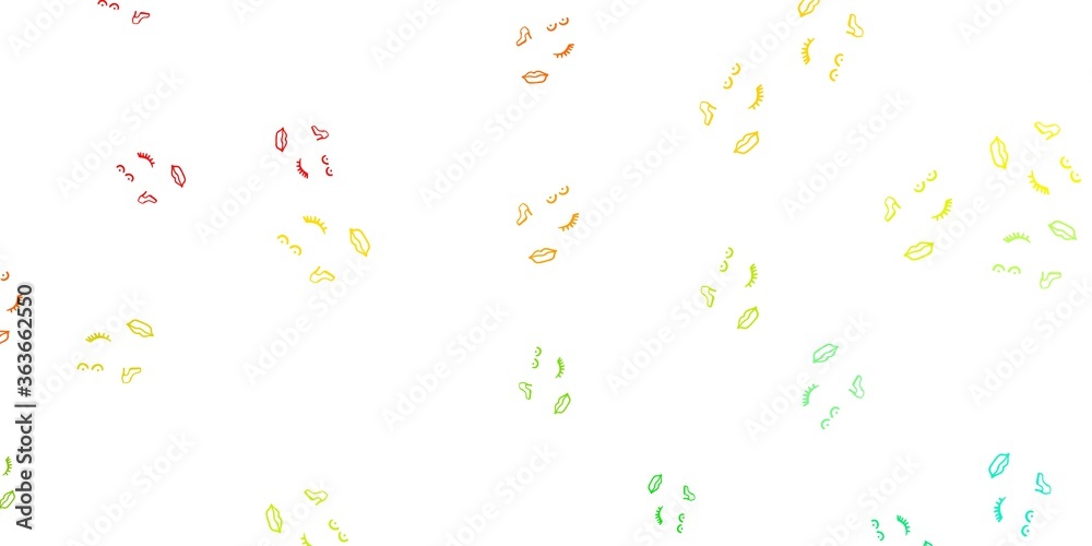 Light Green, Red vector template with businesswoman signs. Light Green, Red vector template with businesswoman signs.