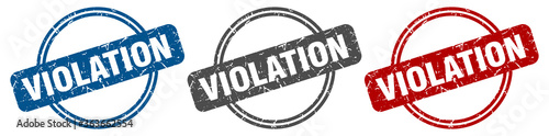 violation stamp. violation sign. violation label set