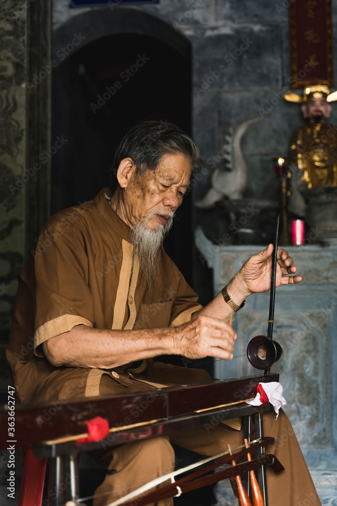 Monk Inside A Temple In Vietnam Monk Inside A Temple In Vietnam