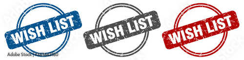wish list stamp. wish list sign. wish list label set