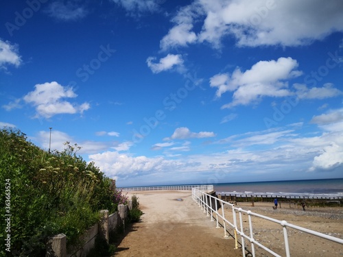 Hornsea Beach, coastal area in East Riding of Yorkshire UK photo