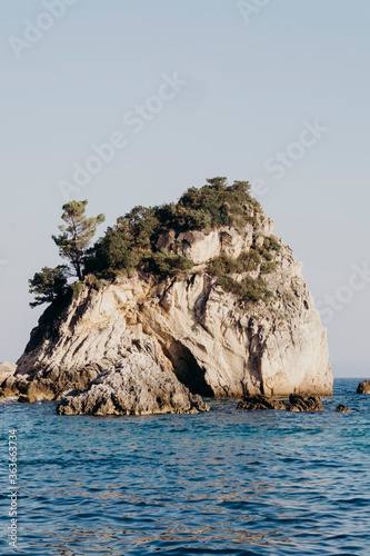 View from the Piso Krioneri beach in Parga, Greece