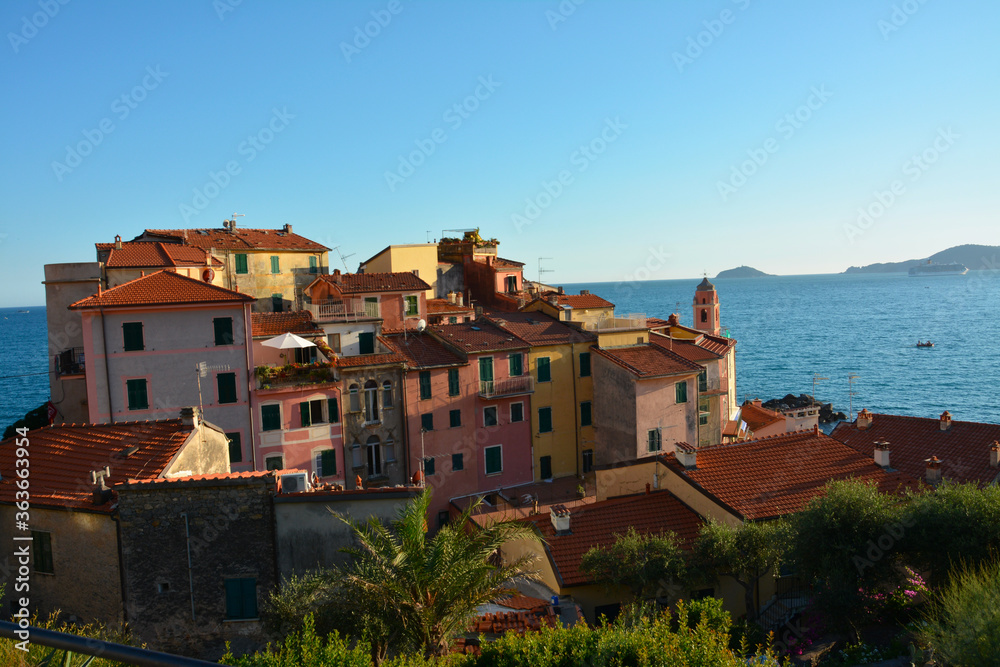 little village of Tellaro on the mediterranean sea in Italy little village of Tellaro on the mediterranean sea in Italy