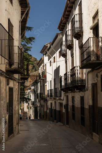 Backstreet in small town of Spain in summer
