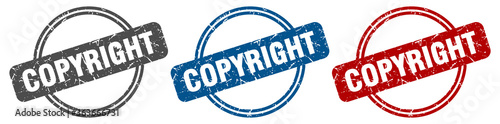 copyright stamp. copyright sign. copyright label set