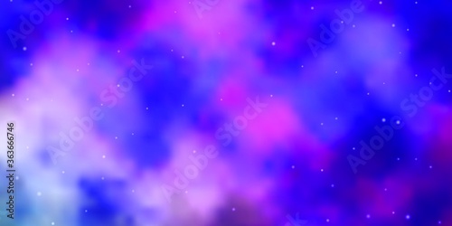 Light Pink, Blue vector background with colorful stars. Colorful illustration in abstract style with gradient stars. Design for your business promotion.