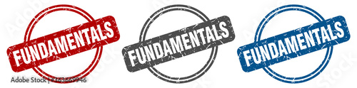 fundamentals stamp. fundamentals sign. fundamentals label set