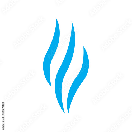 Steam icon vector isolated on white background. Blue steam icon for design template, smell sign, wave logo and smoke symbol. Creative abstract concept, vector illustration