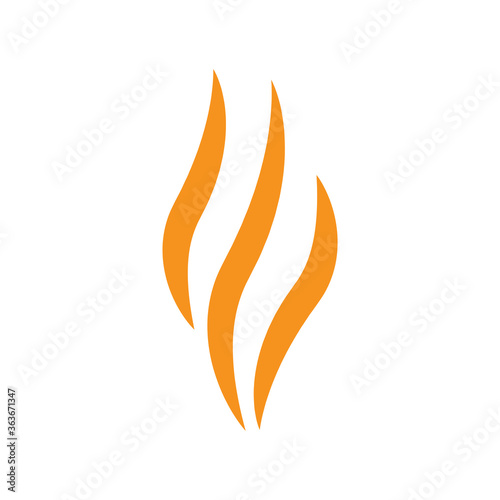 Steam icon vector isolated on white background. Orange steam icon for design template, smell sign, wave logo and smoke symbol. Creative abstract concept, vector illustration