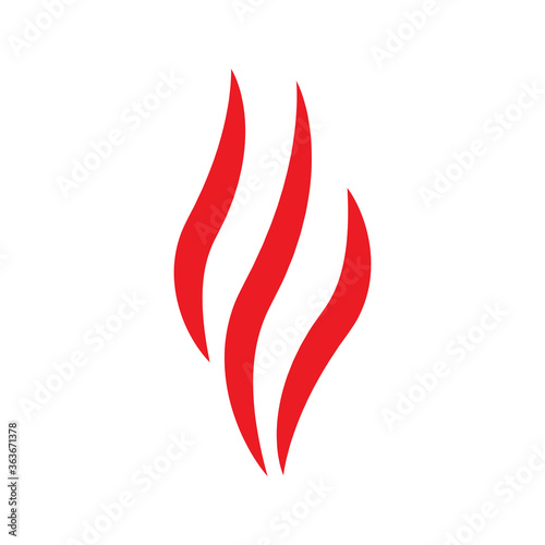 Steam icon vector isolated on white background. Red steam icon for design template, smell sign, wave logo and smoke symbol. Creative abstract concept, vector illustration