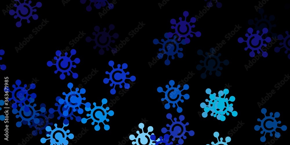 Dark pink, blue vector template with flu signs. Dark pink, blue vector template with flu signs.