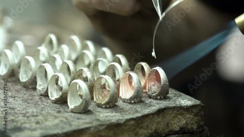 rings production silver man rings turkish ring. silver rings welding in workshop hand made silver master