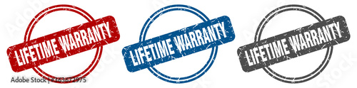 lifetime warranty stamp. lifetime warranty sign. lifetime warranty label set