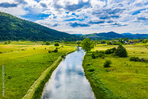 Beautiful nature, colorful Gacka river valley, summer view, Lika region of Croatia © Mislav