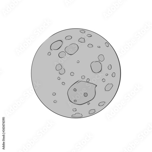 Ceres asteroid. cartoon style gray bloom