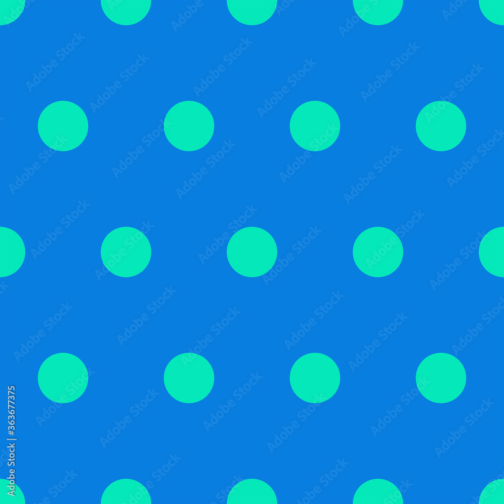 Blue polka dot seamless, pattern background, vector.