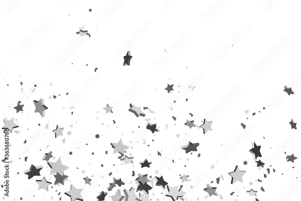 Obraz premium Silver volumetric star-confetti