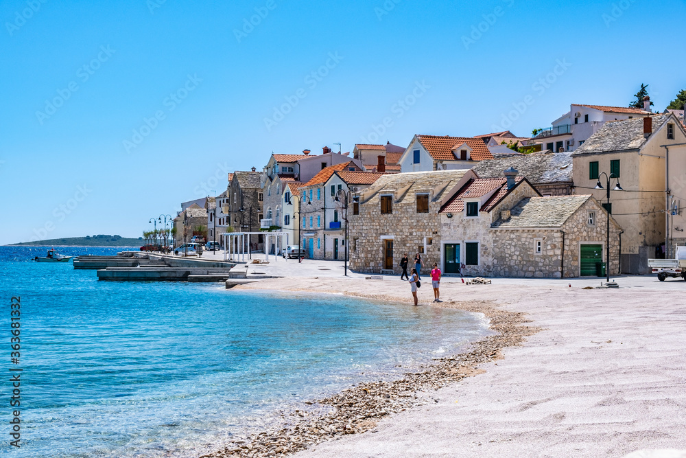 Primosten, Sibenik County, Croatia. Resort town on the Adriatic coast.