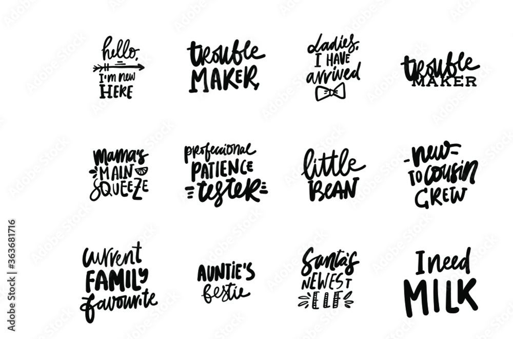 Hand lettering. Baby t-shirt quote Hand lettering. Baby t-shirt quote