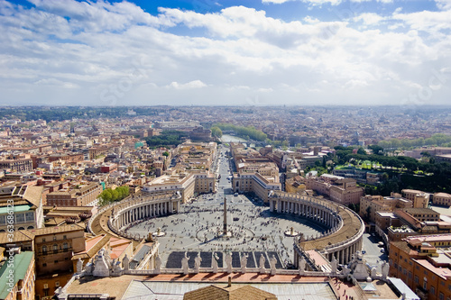 aerial view of rome from top of Basilica