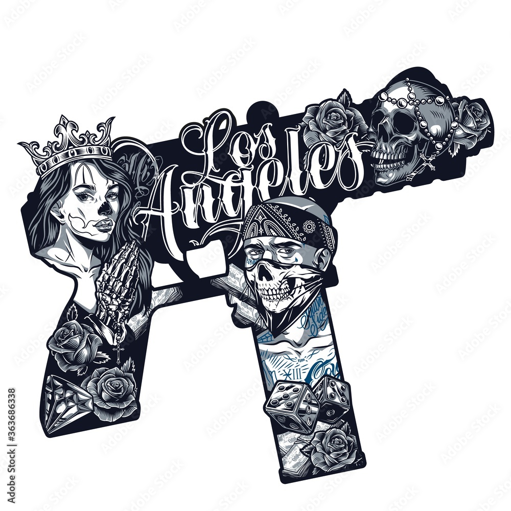 Chicano tattoo vintage concept Stock Vector Adobe Stock