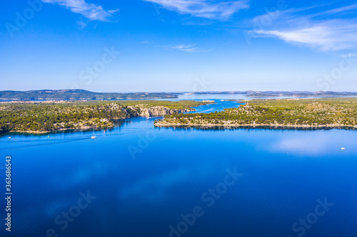 Aerial view of the city of Sibenik in the summer morning, Croatia © Mislav