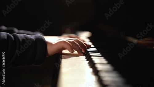 Child Playing Piano Slow Motion
