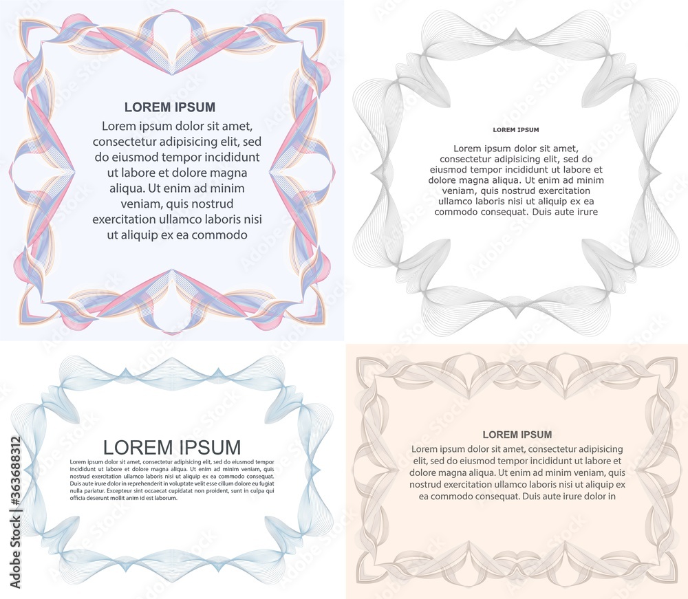 Vector frame set. Vector graphic elements for design. Geometric fashion pattern. Vector frame set. Vector graphic elements for design. Geometric fashion pattern.