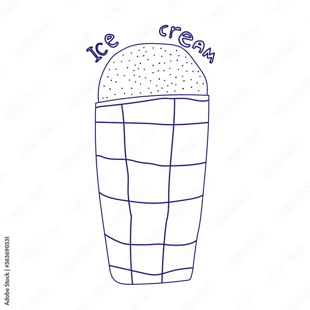Doodle ice cream cone frozen dessert style sketch in format Doodle ice cream cone frozen dessert style sketch in format