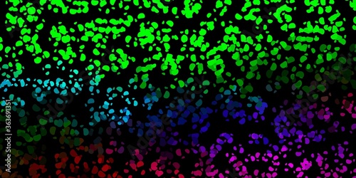 Dark multicolor vector template with abstract forms.