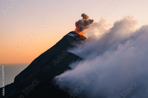 Fotografie, Tablou View Of Volcano During Sunset