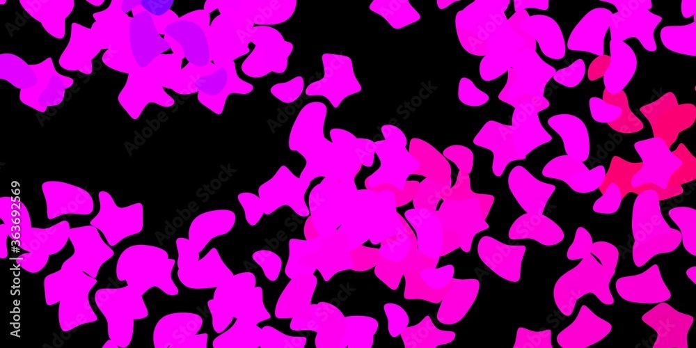 Dark purple, pink vector template with abstract forms.