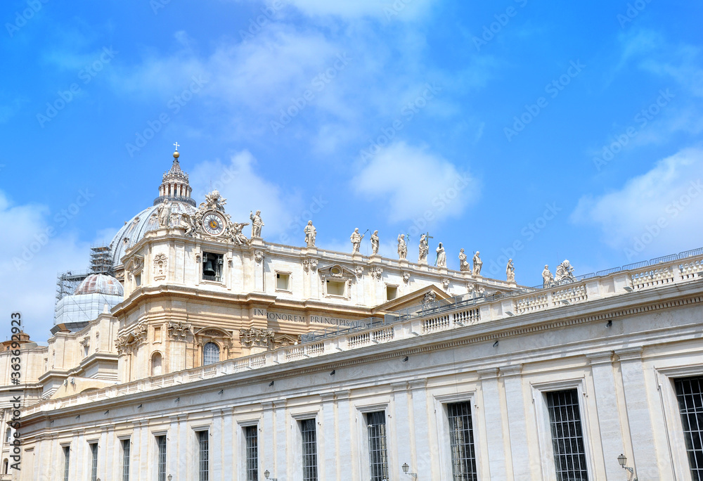 Saint Peters Dome - Vatican, Rome, Italy. Part of the famous building.