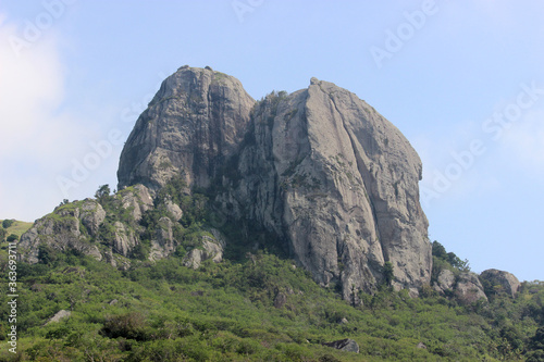 Big rock on the summit of  Fiji island in the Pacifi Ocean photo