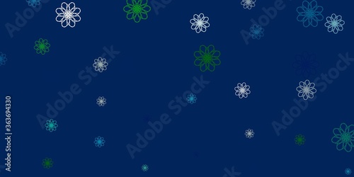 Light Blue  Green vector natural layout with flowers.