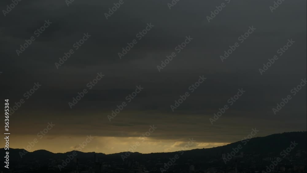 Timelapse of the sunset sky, clouds and city. Timelapse of the sunset sky, clouds and city.